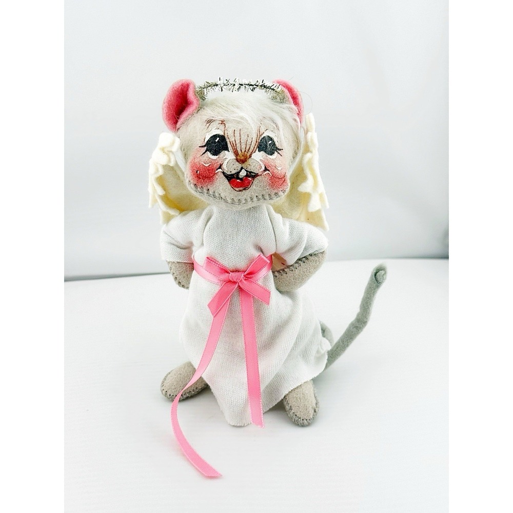 Annalee Vintage 1993 Christmas Angel Mouse 7" Tall.